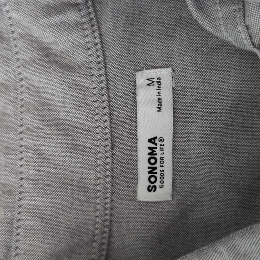 Perfect Length Untucked Button Down Shirt Gray Sonoma Goods For Life size Medium - Picture 7 of 12
